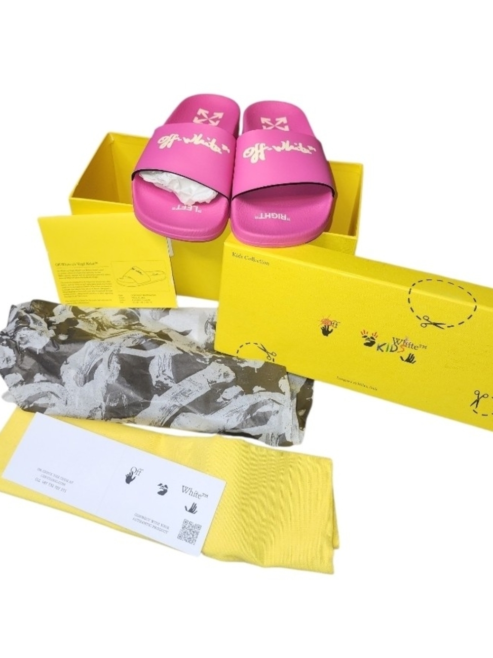 Off-White Pink Logo Slide Sandals